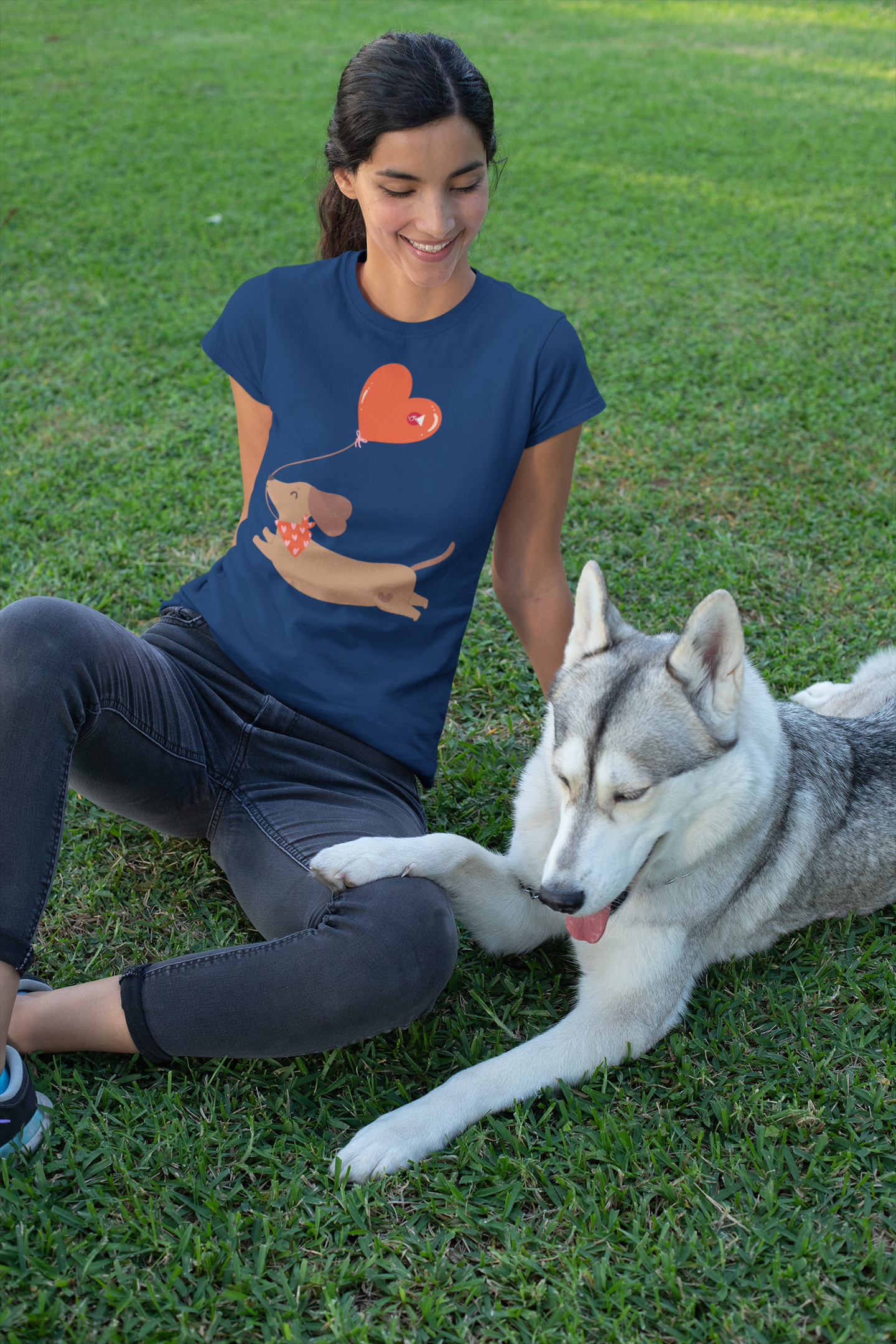 Puppy Love Balloon T-Shirt with Paku-Paku Logo | Unisex 100% Cotton | 7 Colors