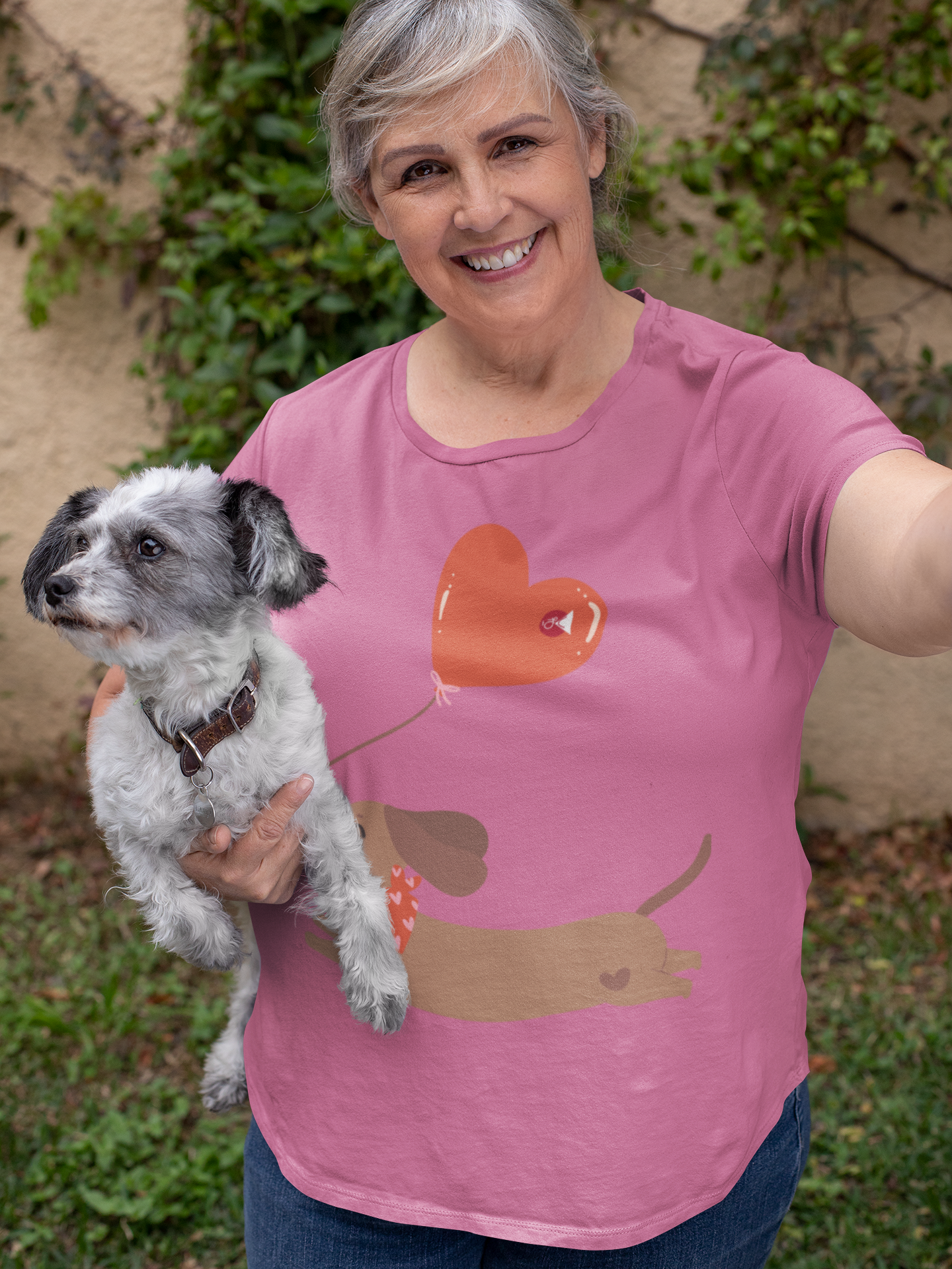 Puppy Love Balloon T-Shirt with Paku-Paku Logo | Unisex 100% Cotton | 7 Colors