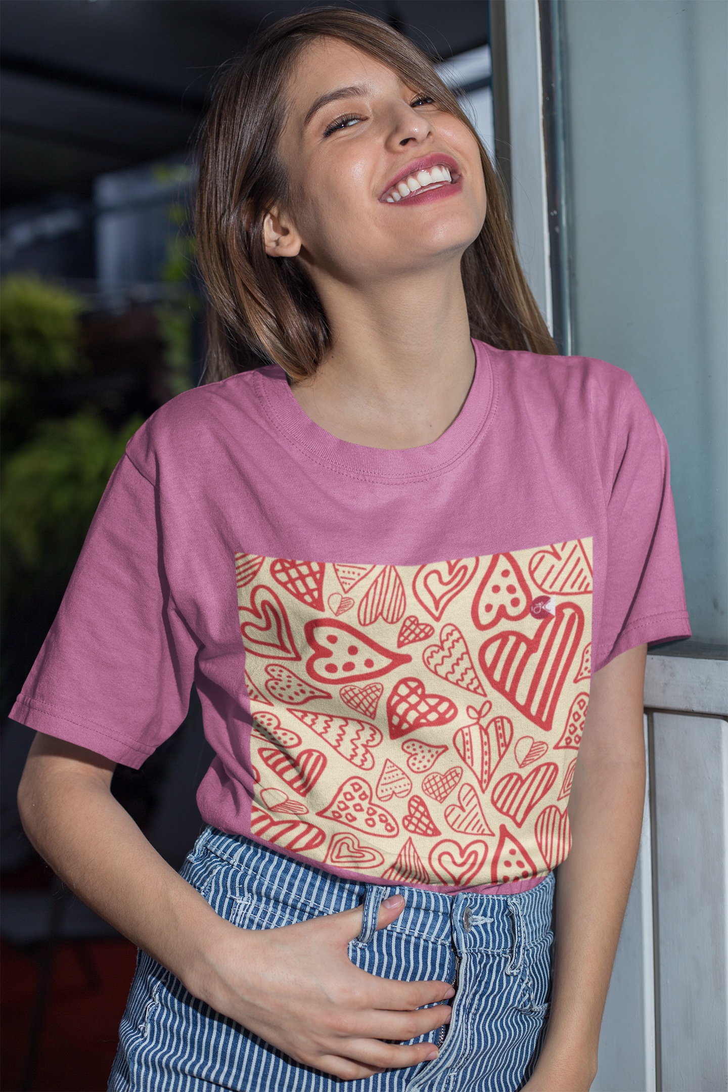 Heart to Heart T-Shirt with Paku Paku Logo | Unisex 100% Cotton | 7 Colors Available | Thoughtful Gift Idea l