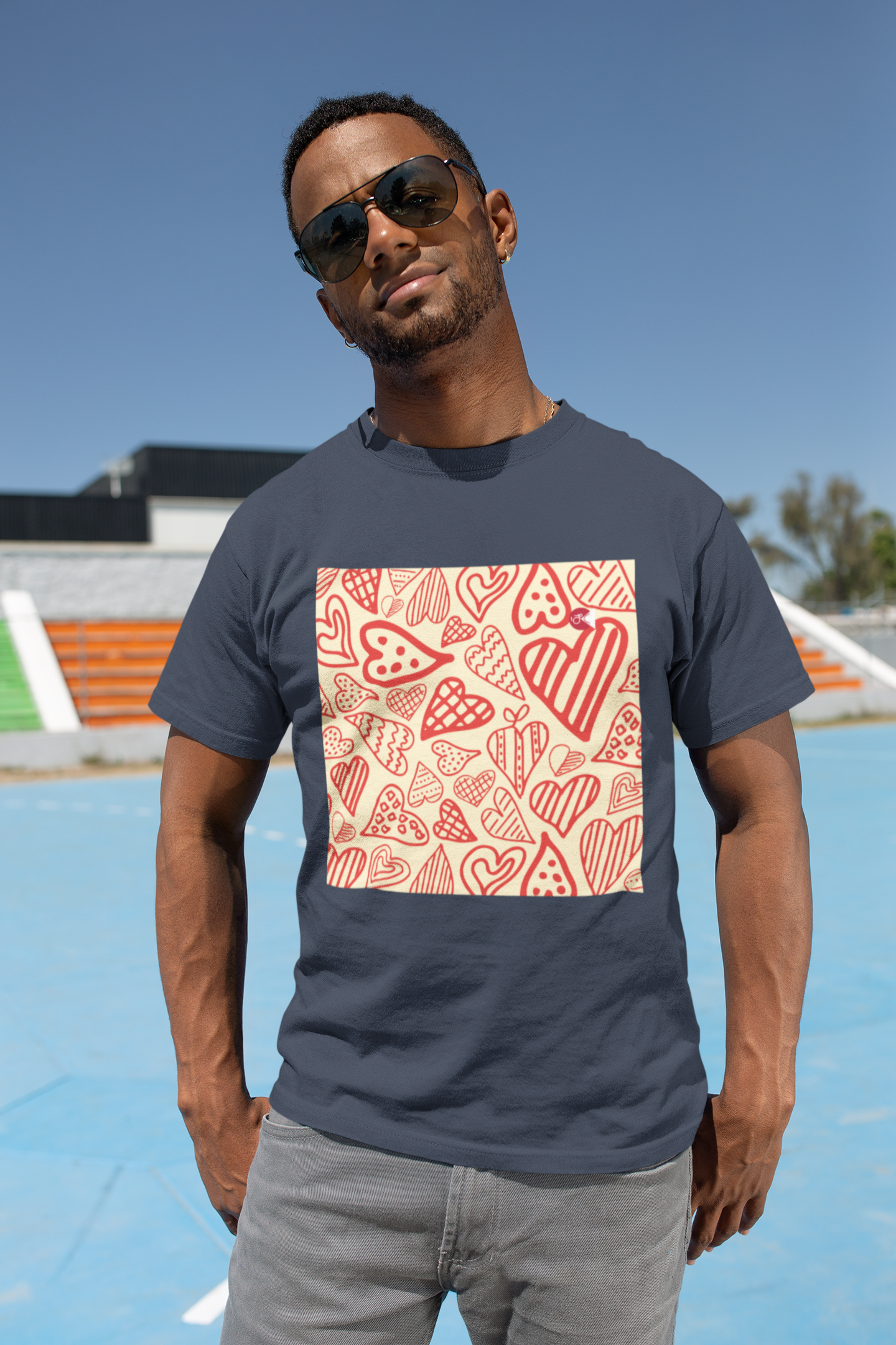 Heart to Heart T-Shirt with Paku Paku Logo | Unisex 100% Cotton | 7 Colors Available | Thoughtful Gift Idea l