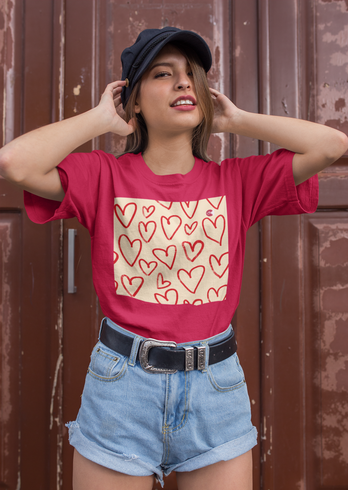 Heart Heart Heart T-Shirt – Paku Paku Logo Design | Unisex 100% Cotton Tee | Cute & Thoughtful Gift Idea