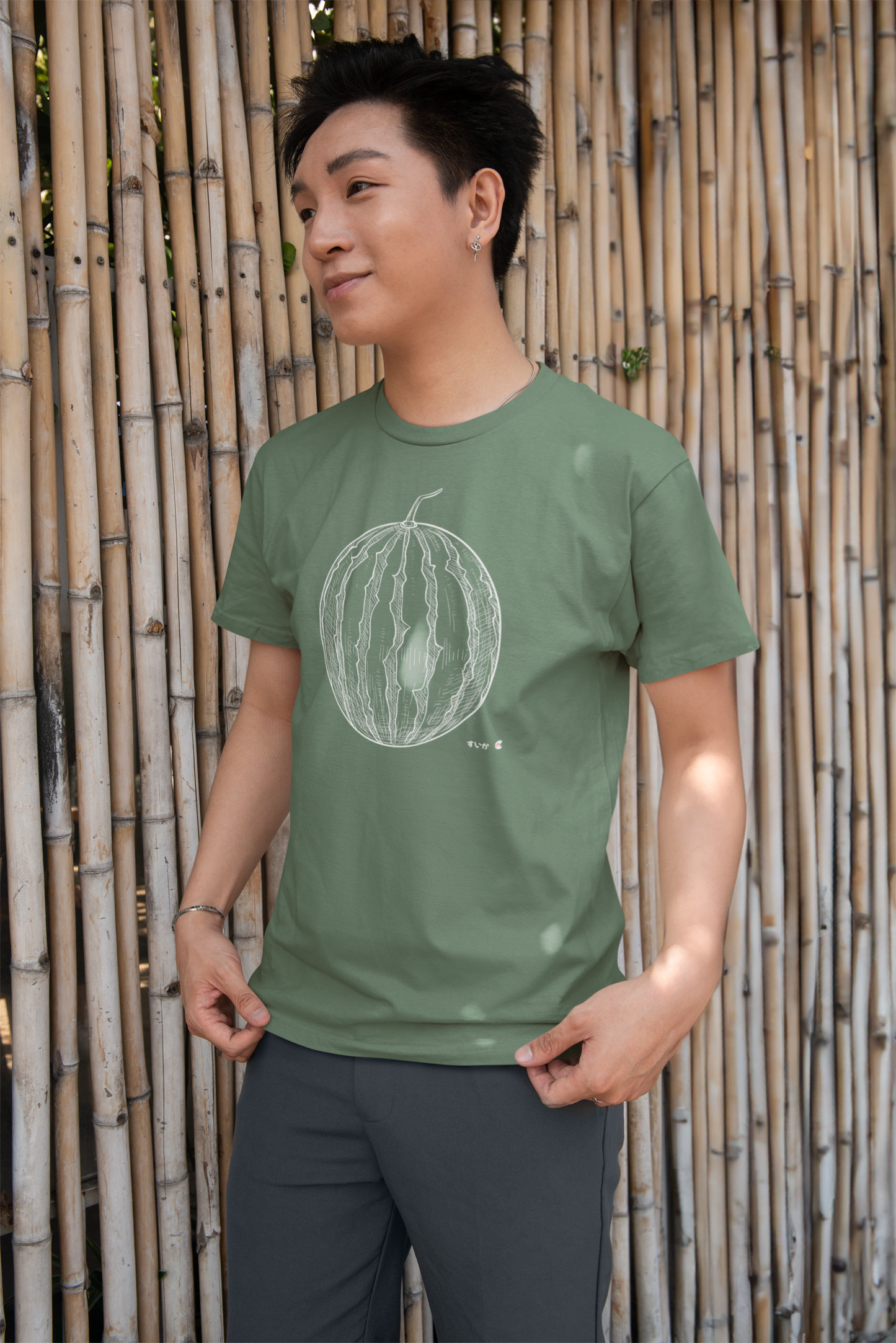 Sweet Juicy Suika T-Shirt | Japanese すいか Design | Unisex 100% Cotton | Paku Paku Logo | 6 Colors l Great Gift