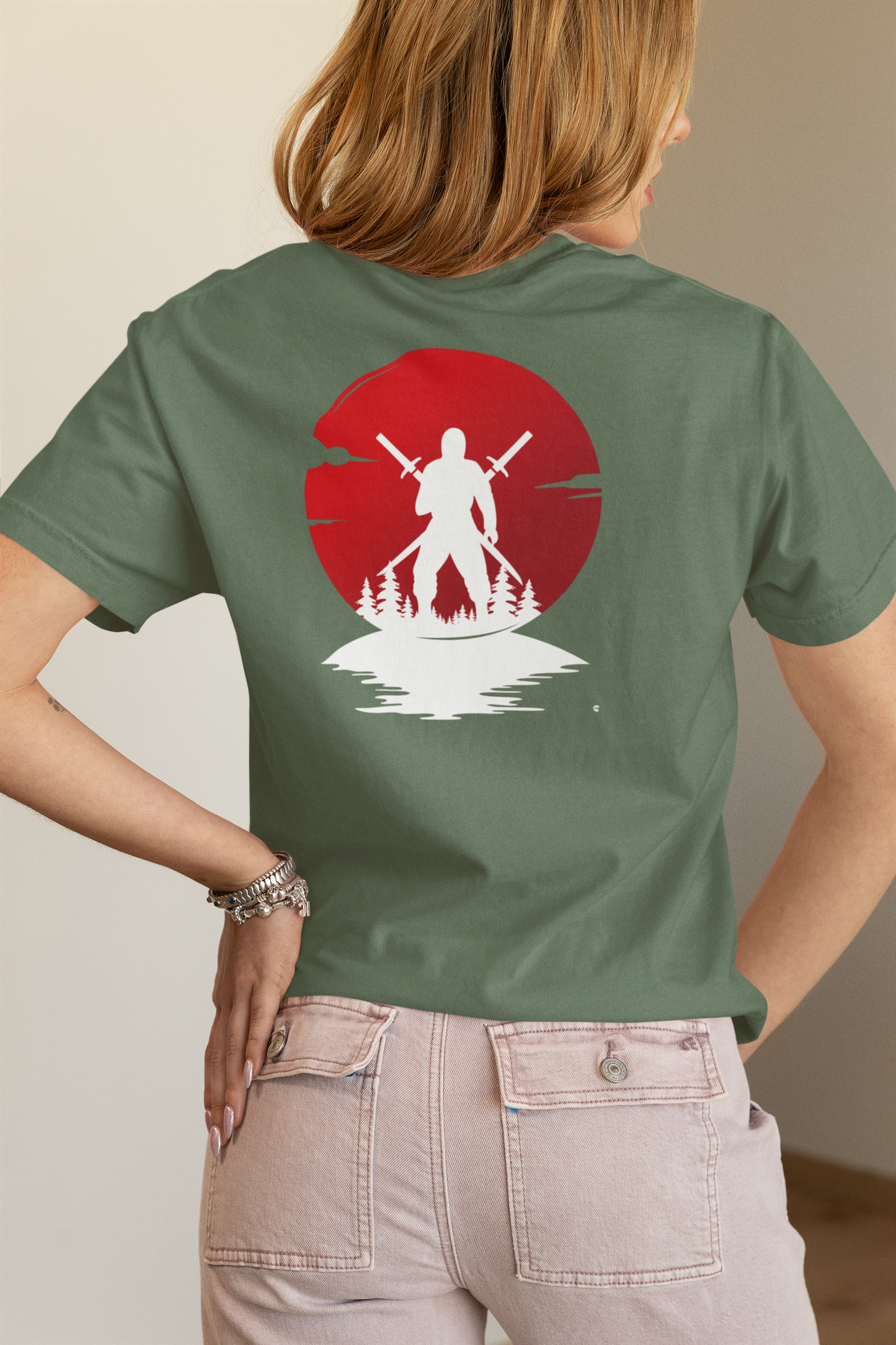 Bushido Sunset T-Shirt | Samurai Warrior in the Evening Glow | Unisex Cozy Cotton 100% | 8 Colors