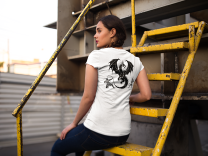 Samurai Dragon Clash T-Shirt | Epic Warrior Battle & Soaring Dragon | Unisex Cozy Cotton 100% | 8 Colors