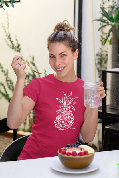 Island Vibes Pineapple（パイナップル）T-Shirt | Paku Paku Logo l Unisex 100% Cotton | 6 Colors l Great Gift