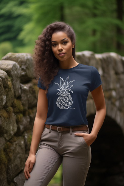 Island Vibes Pineapple（パイナップル）T-Shirt | Paku Paku Logo l Unisex 100% Cotton | 6 Colors l Great Gift