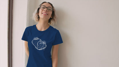 Strawberry T-Shirt – Japanese 'Ichigo' Character l Paku Paku Logo l Unisex 100% Cotton Tee l 6 Colors l Perfect Gift l