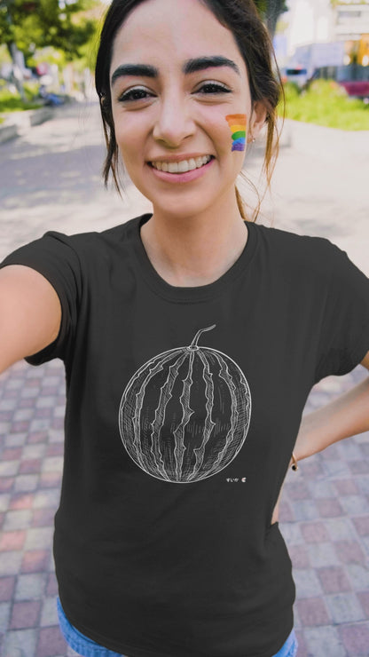 Sweet Juicy Suika T-Shirt | Japanese すいか Design | Unisex 100% Cotton | Paku Paku Logo | 6 Colors l Great Gift